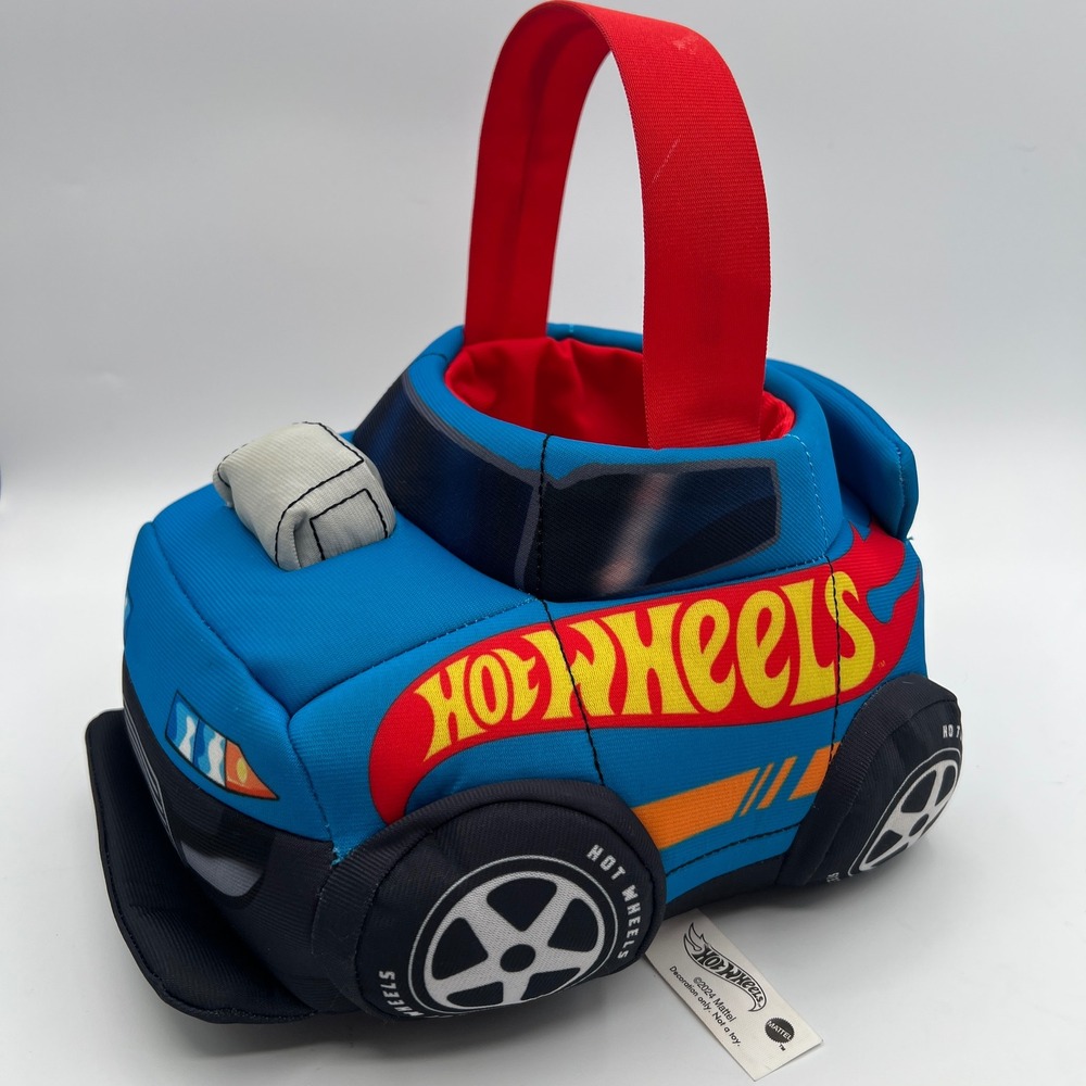 Hot Wheels Plush Treat Bucket Halloween Car Trick or Treat Bag Spirit Halloween